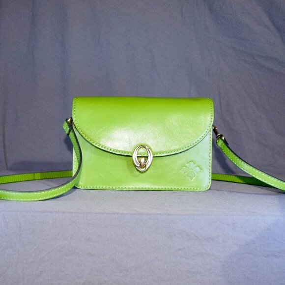 Patricia Nash Handbags - Patricia Nash "Bella" Leather Crossbody Bag Foliage Green Brass Hardware